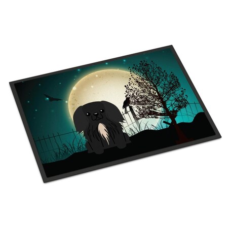 Carolines Treasures 18 x 27 in. Halloween Scary Pekingnese Black Indoor or Outdoor Mat BB2297MAT